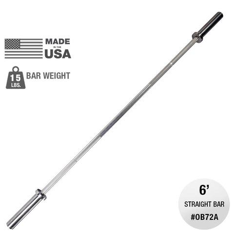Body-Solid OB72A15 Oly Bar, made from Aluminum, 15lb weight, 6ft, 28mm grip