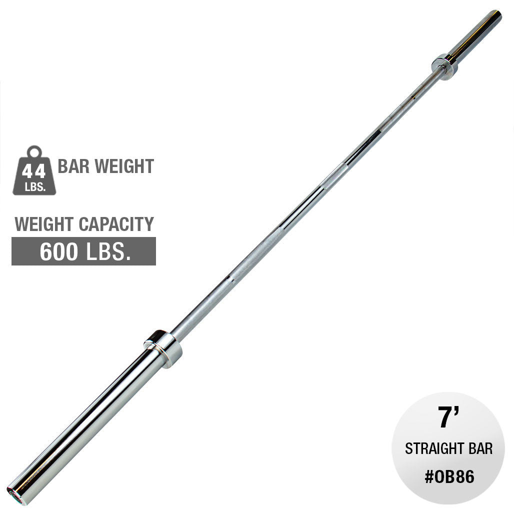 Body-Solid OB86C Oly Bar-7 feet, Chrome - 30mm grip -space between collars 51.5", view 2