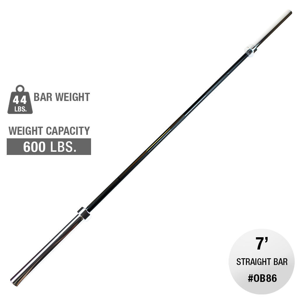Body-Solid OB86B Oly, Bar-7 feet, Black - 30mm grip -space between collars 51.5", view 2