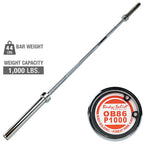 Body-Solid OB86P1000 Olympic Bar, 7 ft, Chrome, 1000 lb Capacity - 30mm Grip