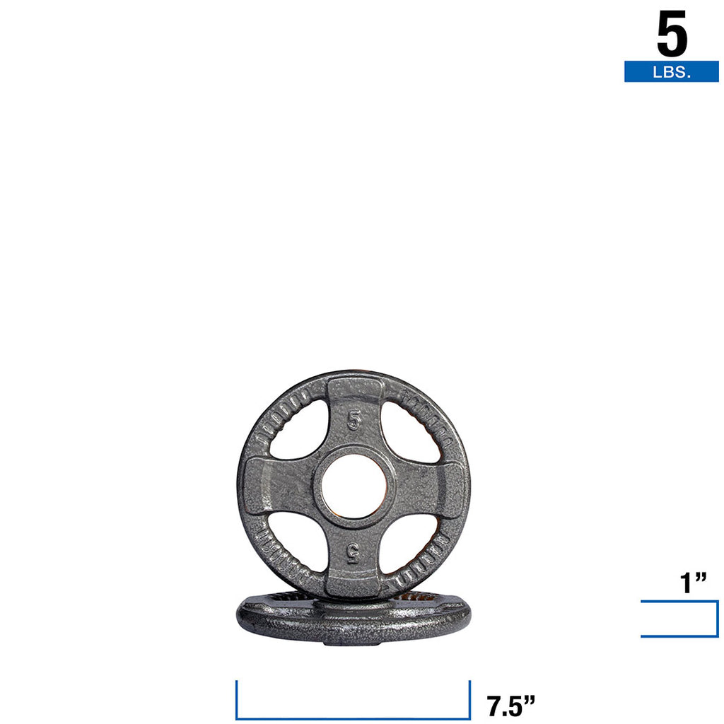 Body-Solid OPT5 Gray Cast Grip Plate 5lb, view 3