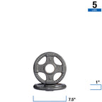 Body-Solid OPT5 Gray Cast Grip Plate 5lb, view 3