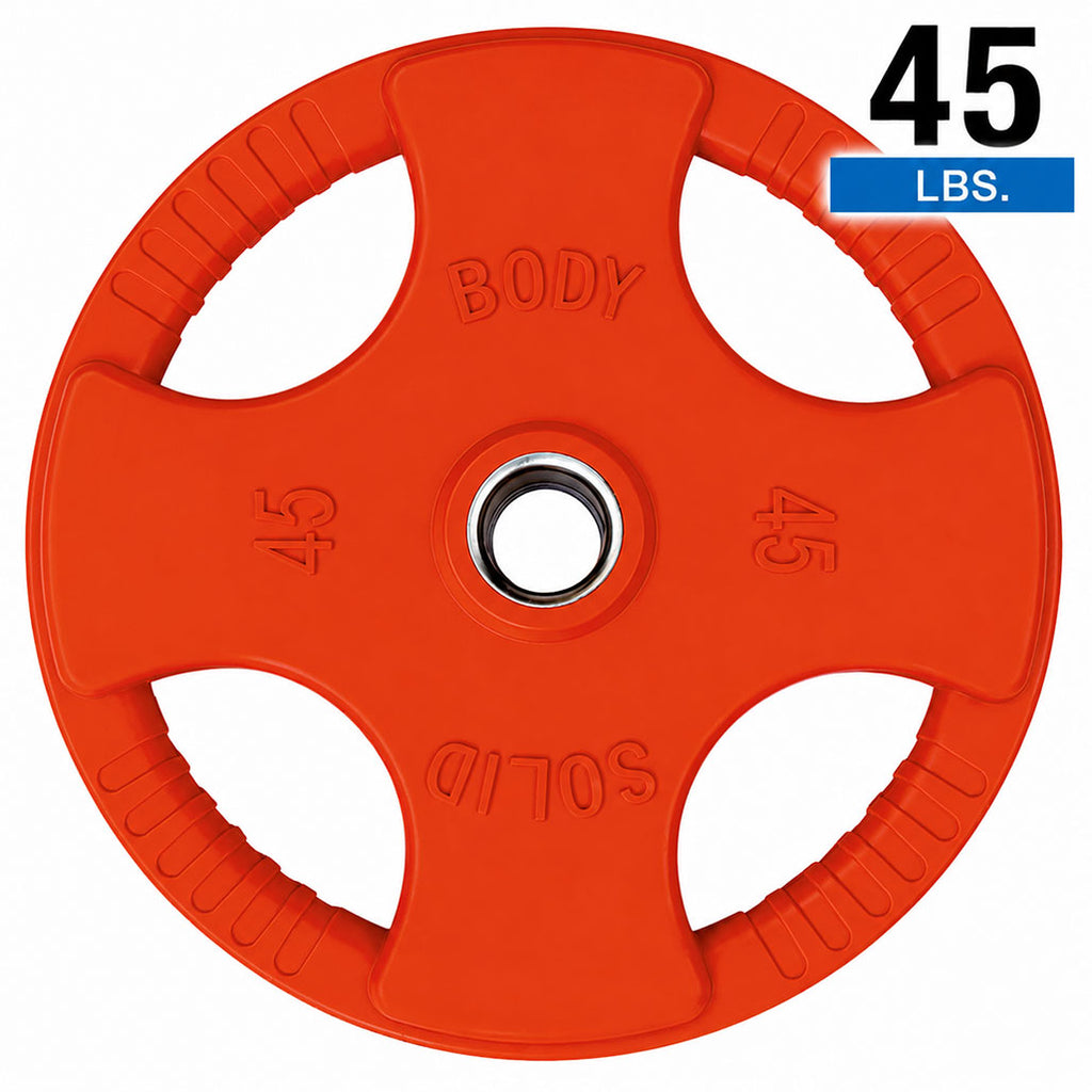 Body-Solid ORC45 Color Grip Olympic Plate Red 45 lb (Pair), view 2