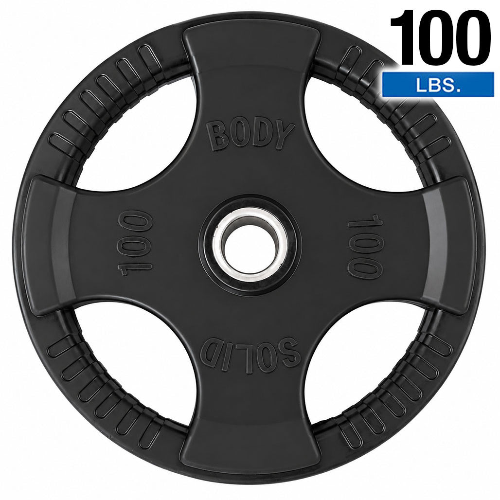 Body-Solid ORT100 Rubber Grip Plate Black 100lb, view 2