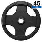 Body-Solid ORT45 Rubber Grip Olympic Plate Black 45 lb (Pair), view 2
