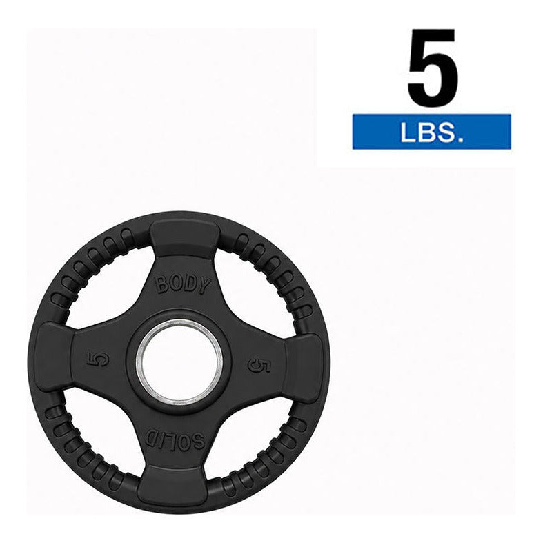 Body-Solid ORT5 Rubber Grip Plate Black 5lb, view 2