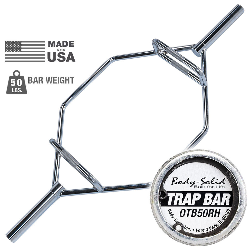 Body-Solid OTB50RH Oly Shrug Bar - Raised Handles