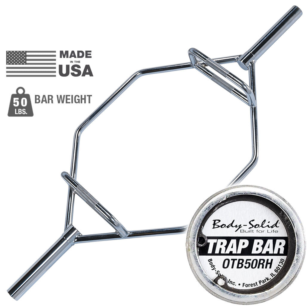 Body-Solid OTB50RH Oly Shrug Bar - Raised Handles