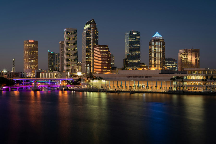 Tampa skyline on the water, Florida