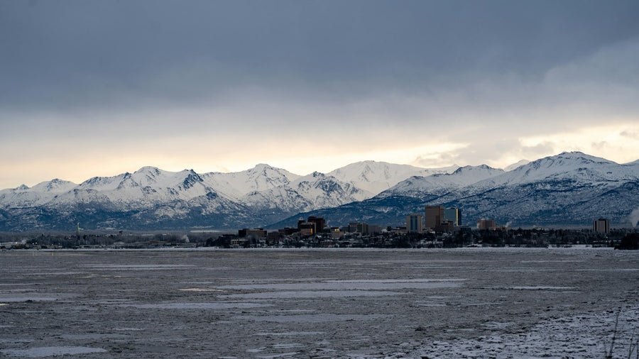 Anchorage with the Chugach Mountains behind, Alaska