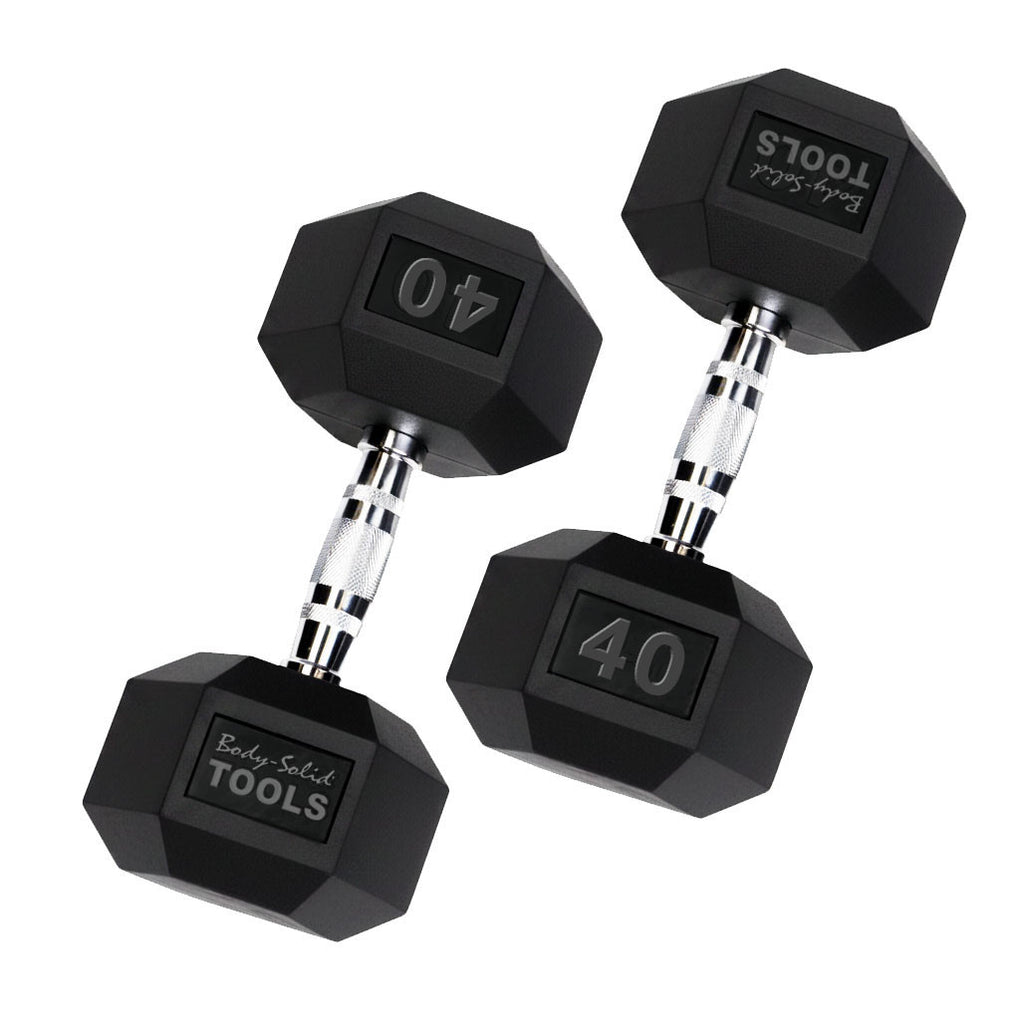 Body-Solid Rubber Hex Dumbbell Set 5-50 lb with Pro ClubLine Vertical Rack - photo 2