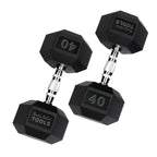 Body-Solid Rubber Hex Dumbbell Set 5-50 lb with Heavy-Duty 2-Tier Rack - photo 3