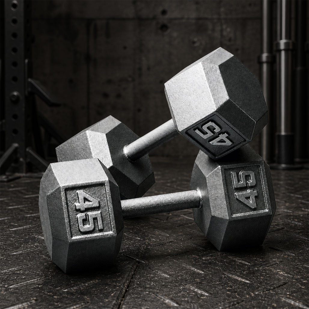 Body-Solid SDS650 55 to 75 lb Gray Hex Dumbbell Set (Pairs), view 2
